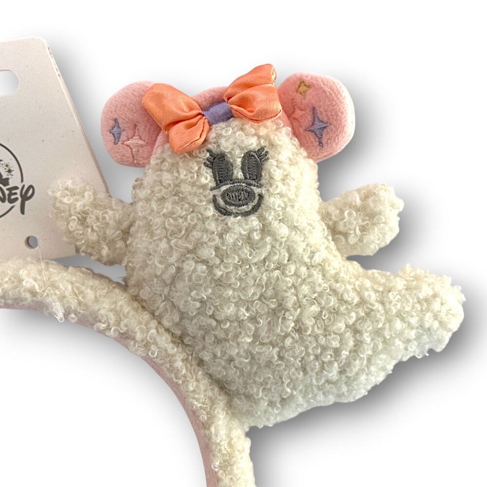 Disney Parks 2026 Cutie Ghost Mickey & Minnie Plush Ghost Ear Headband - Picture 2 of 4